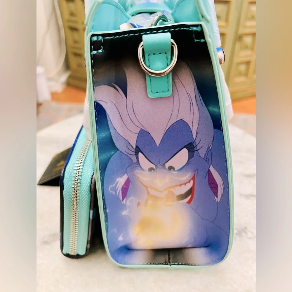 LoungeFly Disney Little Mermaid Bag & Wallet NWT 💝💚 - Picture 9 of 9